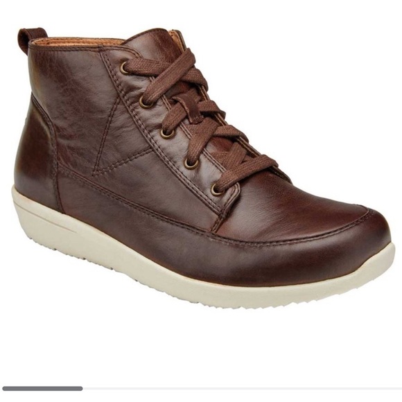 VIONIC Shawna Brown Leather High Top Sneaker Bootie Size 5 NEW $150 - Picture 1 of 8